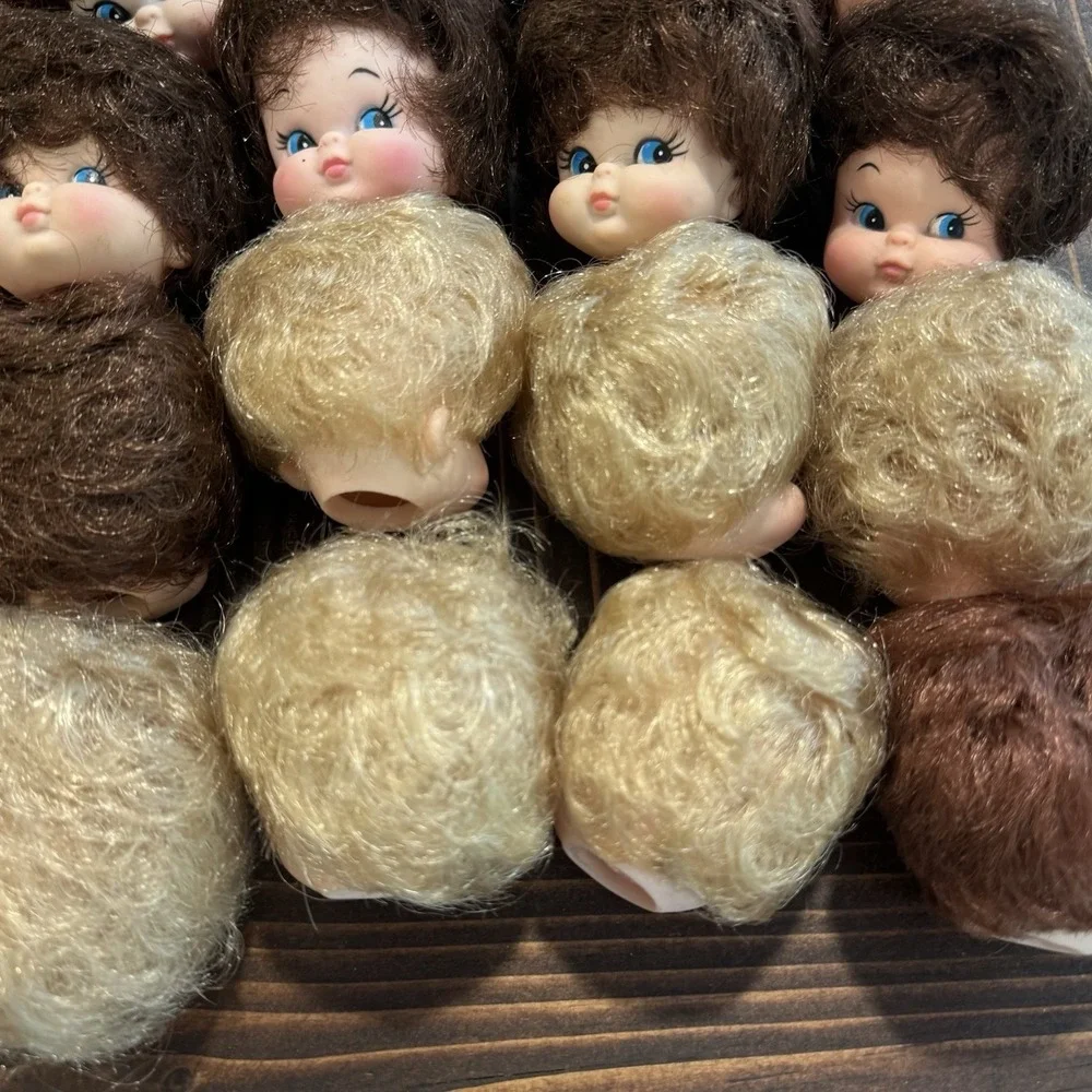 Vintage‎ Lot of 20 Little Sweet Heart Doll Heads Blonde Brunette Redhead 60s 70s